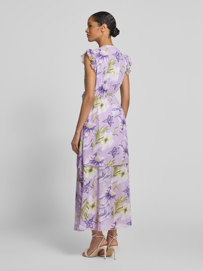 Vila Maxi-jurk met dubbele-laagjeslook, model 'ALICE' Lila - 5