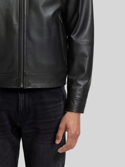 BOSS Orange Lederjacke Modell 'Joslay' mit Stehkragen Black 6