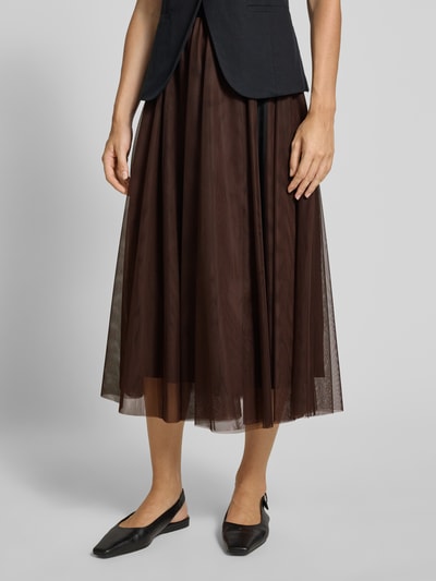 JOOP! Midirok met elastische band Chocoladebruin - 4