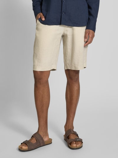 Marc O'Polo Regular Fit Shorts aus reinem Leinen Modell 'RESO JOGGER' Beige 4