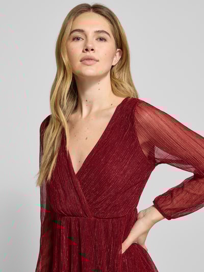 ZABAIONE Minikleid mit V-Ausschnitt Bordeaux 3