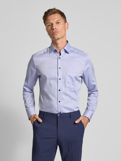 OLYMP Regular fit zakelijk overhemd van puur katoen Lila - 4