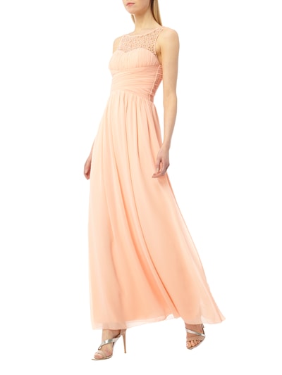 Little Mistress Abendkleid mit Zierperlenbesatz Apricot 1