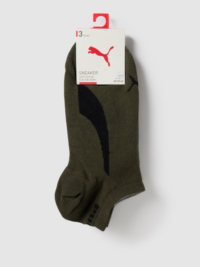 Puma Sneakersocken mit Label-Print im 3er-Pack Modell 'LIFESTYLE' Oliv 3