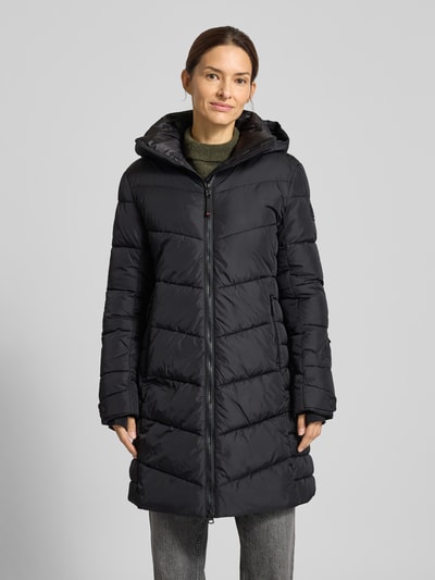 FIRE + ICE Gewatteerde lange jas met tweewegsritssluiting, model 'AENNY3' Black - 4