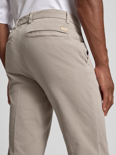 BOSS Slim fit broek van katoenmix, model 'KAITON1' Beige - 3