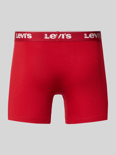 Produktfoto, rote Pant & Trunk aus Baumwoll-Mix im 3er-Pack von Levi's®, glatter Stoff, weißes Logo auf rotem Bund, Herren Pant & Trunk von Levi's®
