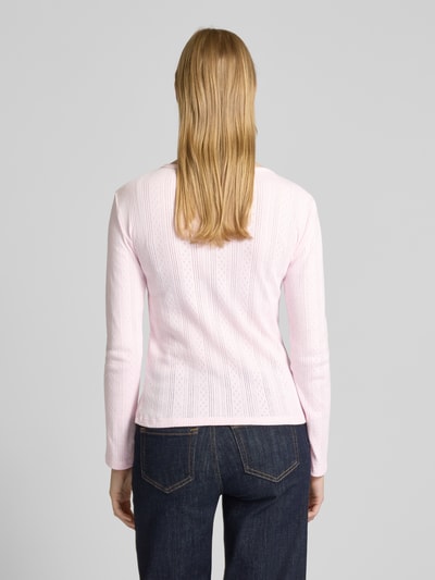 Vero Moda Regular Fit Langarmshirt aus reiner Baumwolle Modell 'LISA' Pink 5