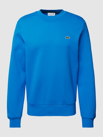 Lacoste Sweatshirt in unifarbenem Design mit Label-Stitching Royal 2