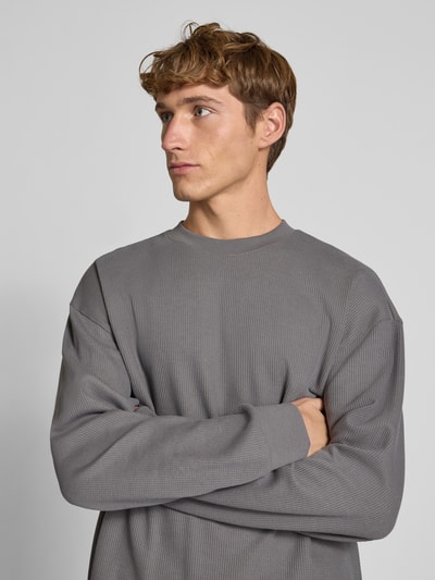 Hugo Blue Regular Fit Sweatshirt aus Baumwoll-Mix Modell 'NUWOLO' Mittelgrau 3