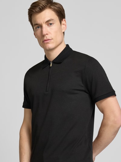 SELECTED HOMME Poloshirt mit kurzem Reißverschluss Black 3