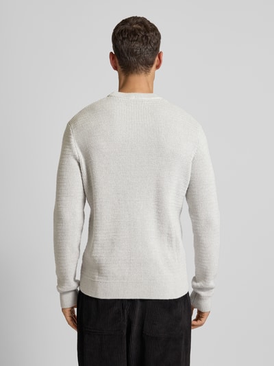 SELECTED HOMME Gebreide pullover met ribboorden Lichtgrijs gemêleerd - 5