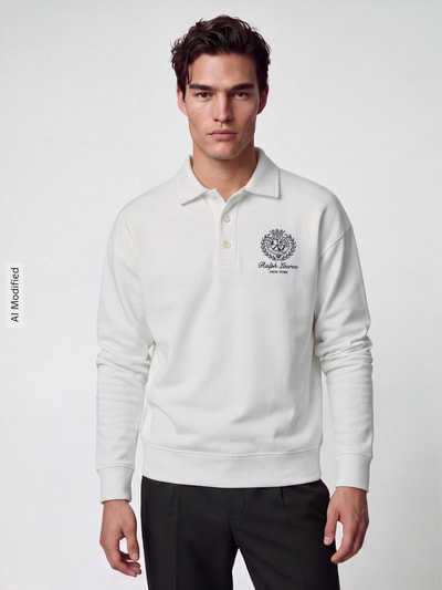 Polo Ralph Lauren Bluza z wyhaftowanym herbem Złamany biały 4