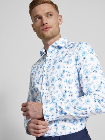 Jake*s Slim Fit Business-Hemd aus Two Ply Weiss 3