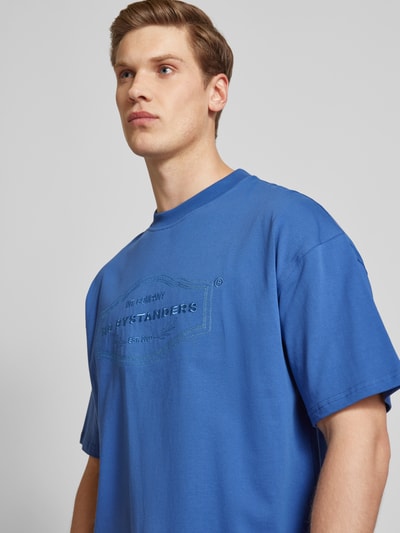 No Bystanders T-shirt z wyhaftowanym logo model ‘BERRY’ Niebieski 3