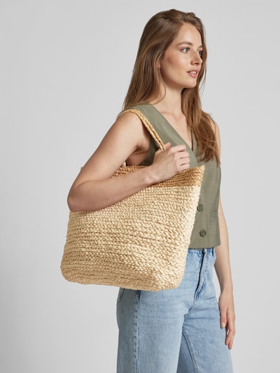 PUR-SET Shopper met draagband, model 'Raphia' Zand - 1