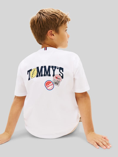 Tommy Hilfiger Kids Regular Fit T-Shirt aus reiner Baumwolle Weiss 3