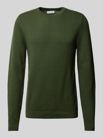 Jack & Jones Strickpullover mit Rundhalsausschnitt Modell 'OTTO' Dunkelgruen 2