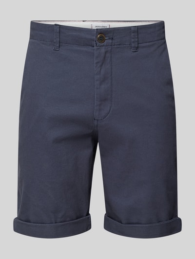 Jack & Jones Regular fit korte chino met riemlussen, model 'DAVE' Donkerblauw - 2