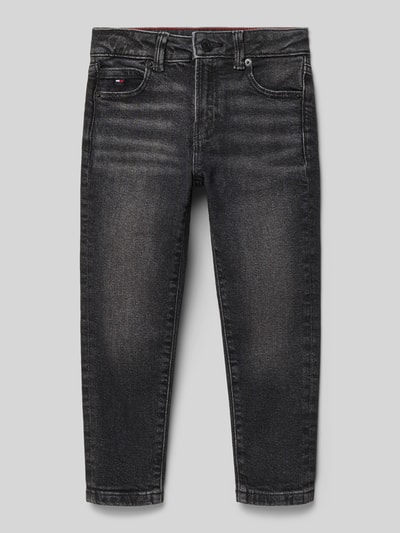 Tommy Hilfiger Kids Jeansy o kroju straight fit z mieszanki bawełny Czarny 1