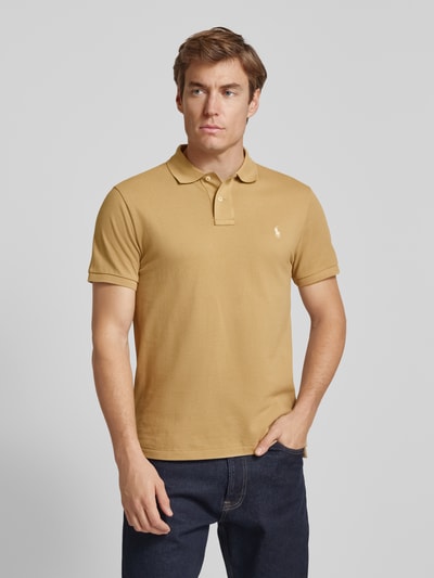 Polo Ralph Lauren Custom Slim Fit Poloshirt mit Label-Stitching Senf 4