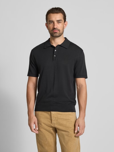 CK Calvin Klein Regular Fit Poloshirt mit Logo-Stitching Modell 'SUPIMA' Black 4