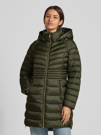MICHAEL Michael Kors Gewatteerde lange jas met gevoerde opstaande kraag, model 'Packable' Donkergroen - 4