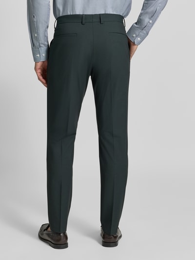 s.Oliver BLACK LABEL Spodnie garniturowe o kroju slim fit z dodatkiem wiskozy model 'Pure' Ciemnozielony 5