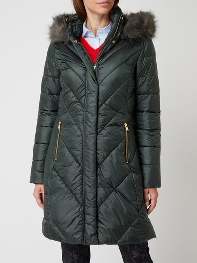 Barbour Steppmantel mit Fake Fur  Dunkelgruen 4