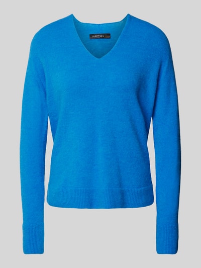 Marc Cain Gebreide pullover met afgeronde V-hals Koningsblauw - 2