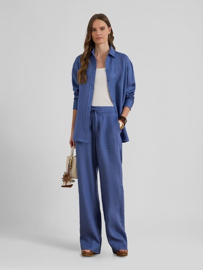 Lauren Ralph Lauren Regular Fit Weite Hose aus reinem Leinen Hellblau 1