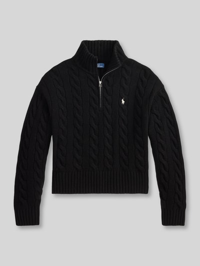 Polo Ralph Lauren Kaschmirtroyer mit Zopfmuster Black 3