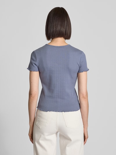 JAKE*S STUDIO WOMAN T-Shirt mit Rundhalsausschnitt und Wellensaum Jeansblau 5