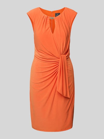 Adrianna Papell Knielanges Cocktailkleid mit Schlüsselloch-Ausschnitt Orange 2