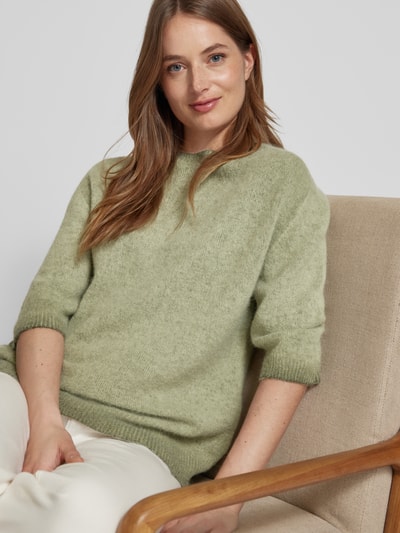 Oui Gebreide pullover met 3/4-mouwen Kaki - 3