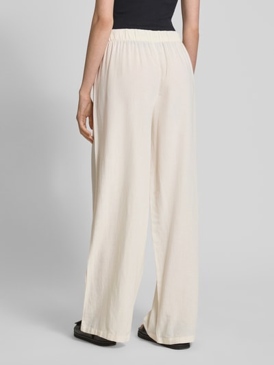 Review Wide Leg Stoffhose mit elastischem Bund Offwhite 5