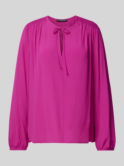 Luisa Cerano Blouseshirt met druppelvormige hals Felroze - 2