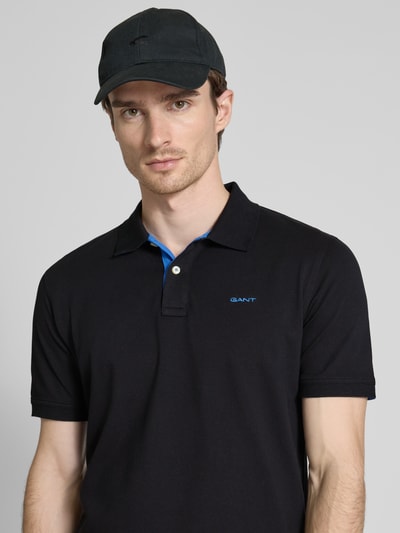 GANT Koszulka polo o kroju regular fit z wyhaftowanym logo Czarny 3