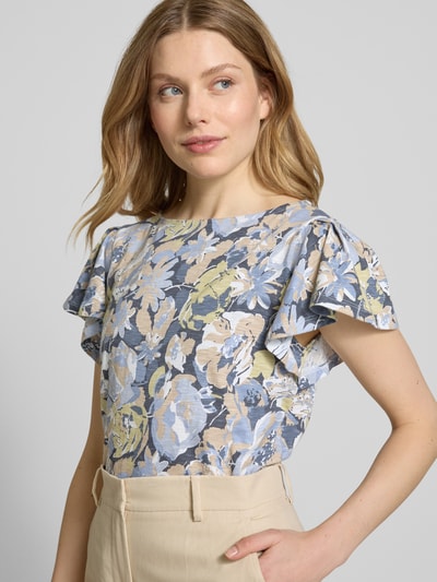 Lauren Ralph Lauren T-shirt met boothals, model 'EDBERT' Blauw - 3