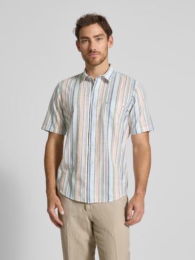 Lerros Slim fit vrijetijdsoverhemd met kentkraag Oranje - 4