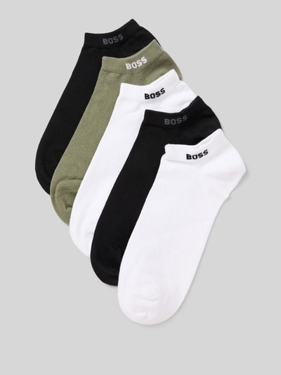 BOSS Sneakersokken van katoenmix in een set van 5 paar Olijfgroen - 1