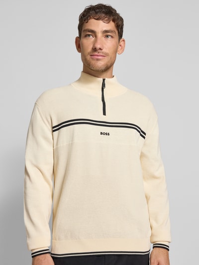 BOSS Green Regular Fit Troyer aus Baumwoll-Mix Modell 'ZONE' Offwhite 3