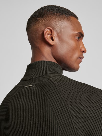 Antony Morato Gebreide pullover met structuurmotief Olijfgroen - 3