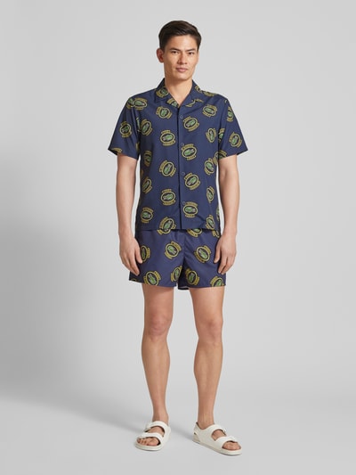 Lacoste Shorts met all-over motief Donkerblauw - 1