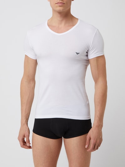 Emporio Armani T-shirt z bawełny w zestawie 2 szt. Biały 2