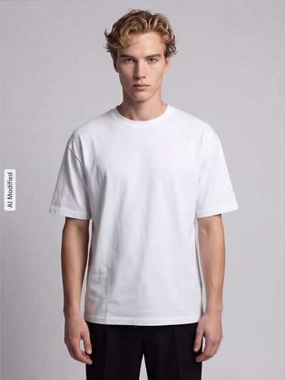 JACK & JONES T-Shirt mit geripptem Rundhalsausschnitt Modell 'BRADLEY' Weiss 4