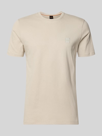 Produktfoto, Regular Fit T-Shirt aus reiner Baumwolle Modell 'TALES' von BOSS Orange, unifarben, kurzarm, Label Patch, Rundhalsausschnitt