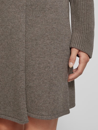 Oui Knielange rok met elastische band Taupe - 3