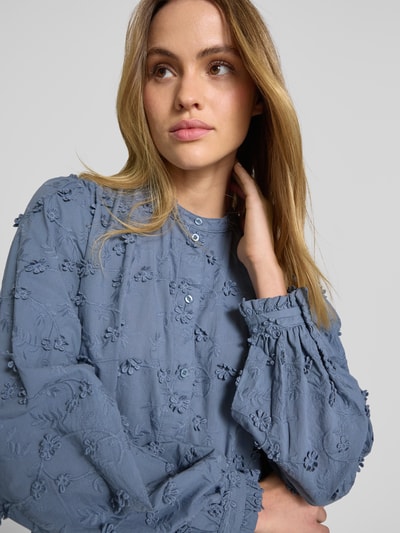 Jake*s Casual Regular Fit Bluse mit Stehkragen Jeansblau 3