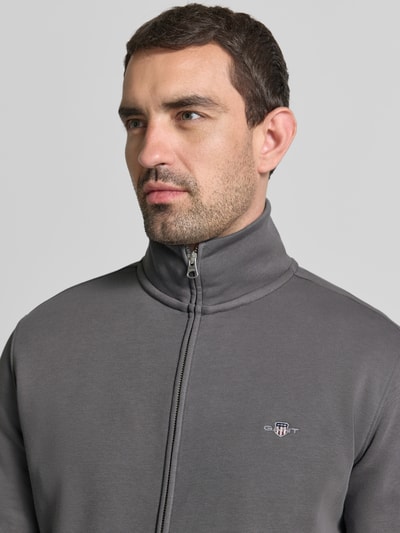 GANT Regular Fit Sweatjacke aus Baumwoll-Mix Stein 3